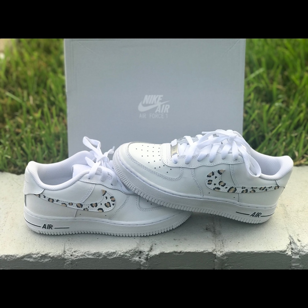 Custom Nike Air Force 1’s (Cheetah print)❤️